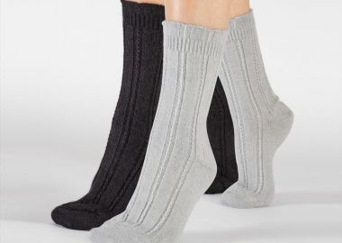 Κάλτσες πλεκτές alpaca | 2 Ζευγάρια - CETTE - 